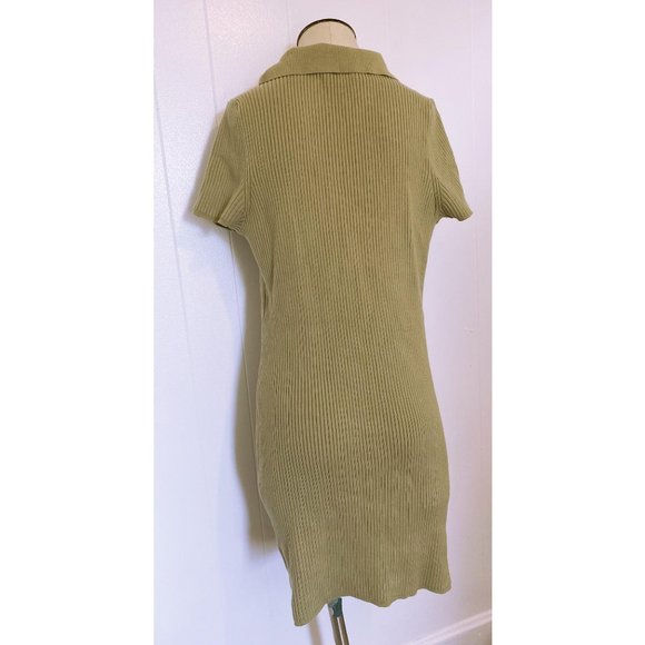 Abercrombie Green Polo Ribbed Dress Bodycon Soft - Picture 4 of 7